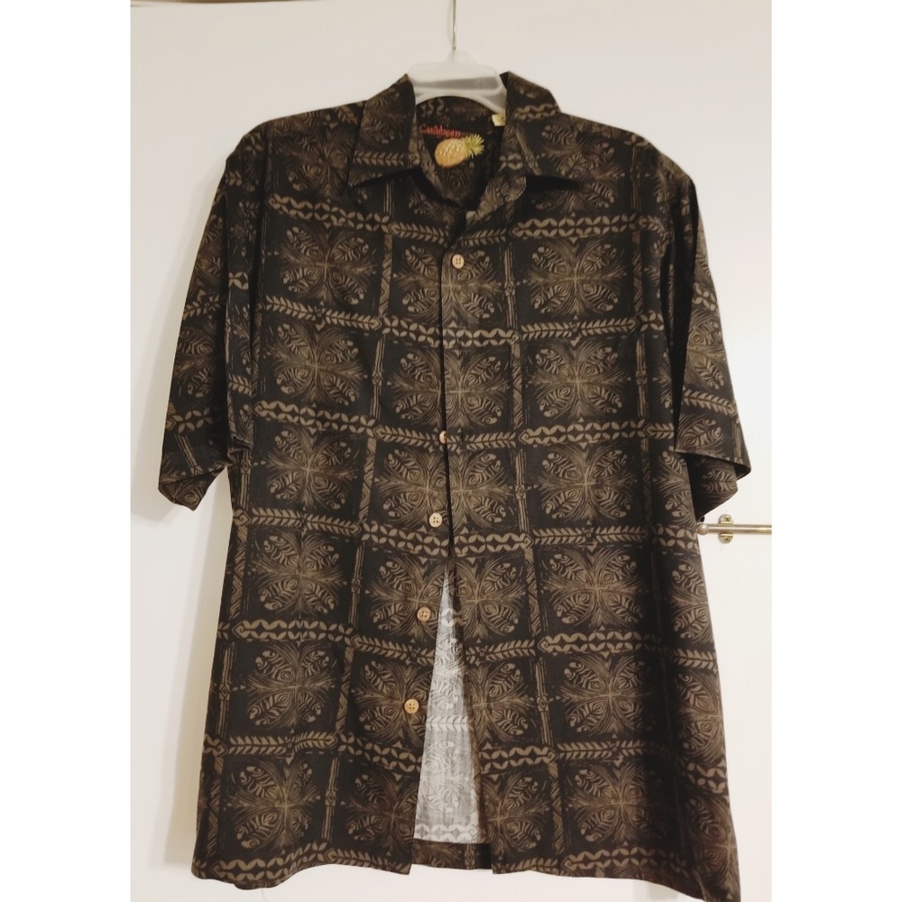 Caribbean Men's Silk Button Down Dress Shirt